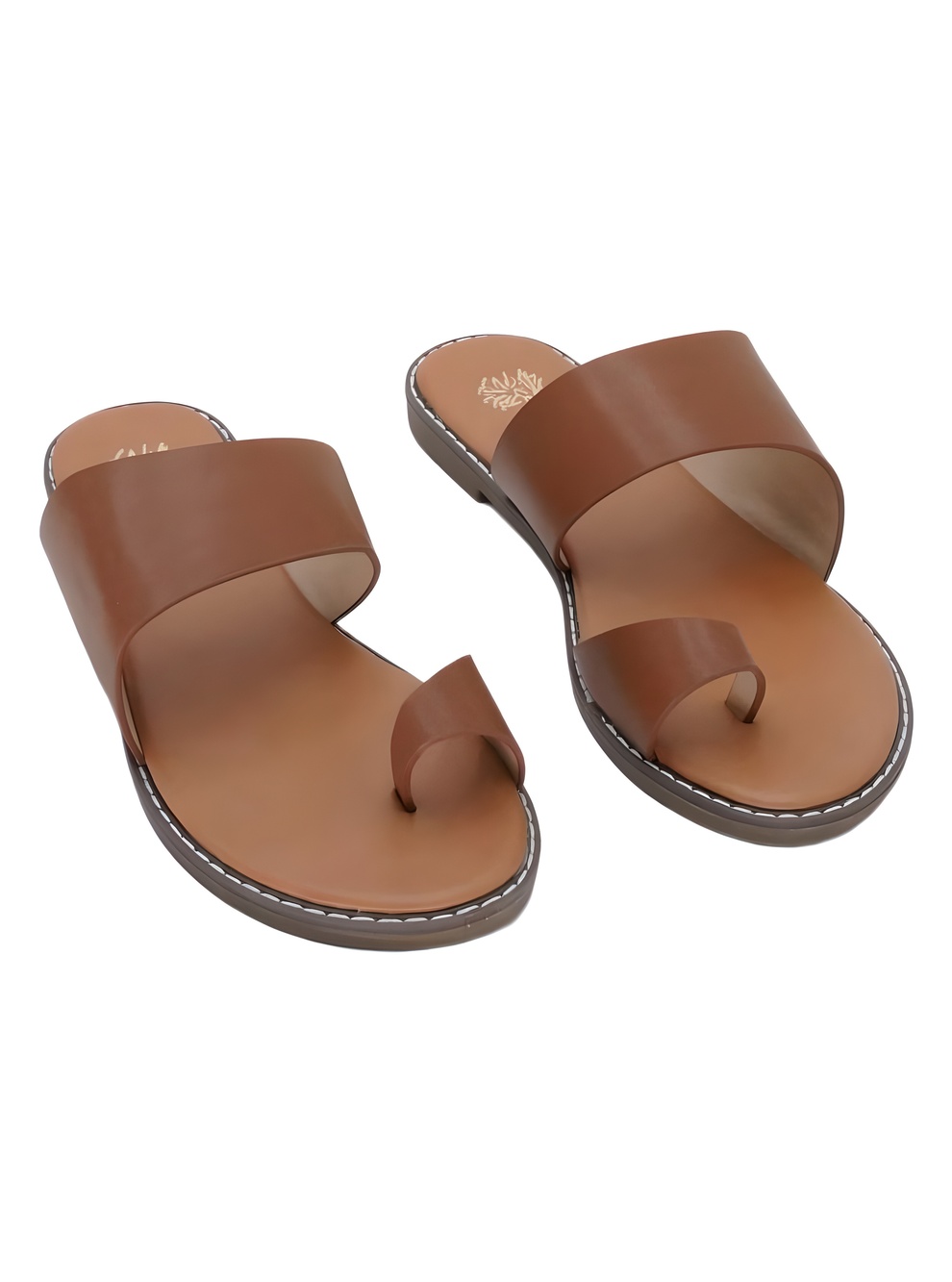 G.C. Shoes Florence Tan Toe Loop Slide Sandals Size 8.5M